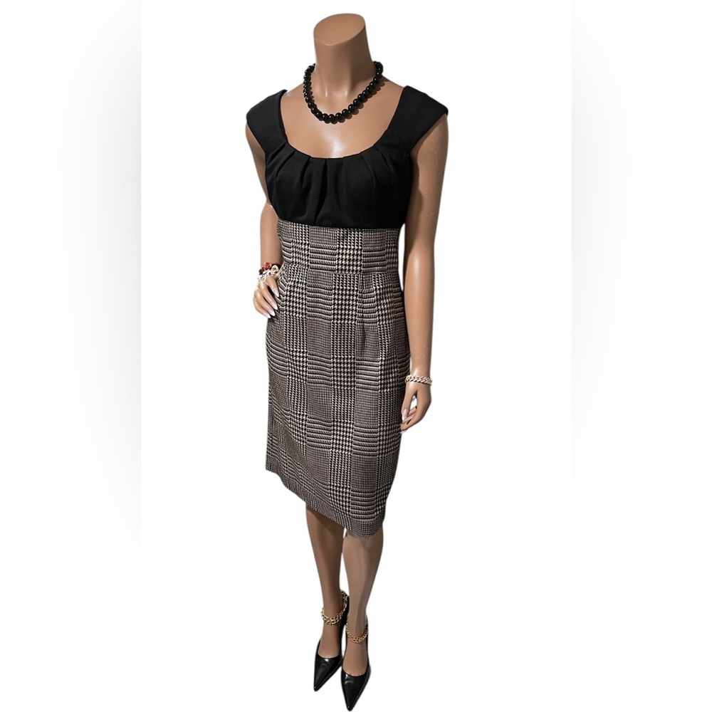 Elegant Black and Gray Plaid Women's Dress Skirt one piece☑️VEN09 - Picture 4 of 9